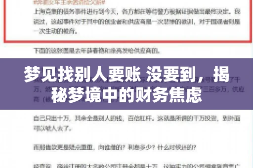 梦见找别人要账 没要到，揭秘梦境中的财务焦虑