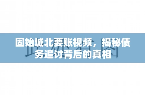 固始城北要账视频，揭秘债务追讨背后的真相