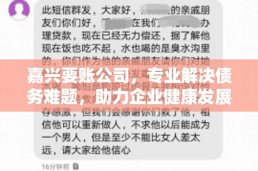 嘉兴要账公司，专业解决债务难题，助力企业健康发展