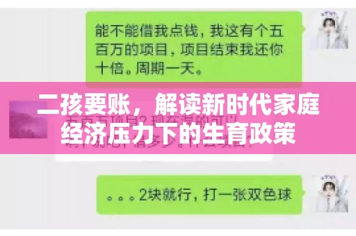 二孩要账，解读新时代家庭经济压力下的生育政策