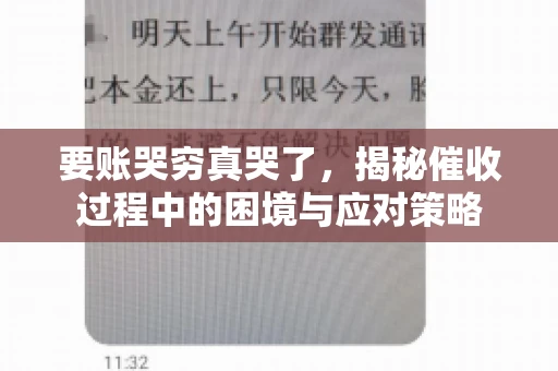 要账哭穷真哭了，揭秘催收过程中的困境与应对策略