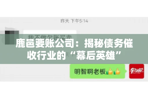 鹿邑要账公司：揭秘债务催收行业的“幕后英雄”