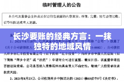长沙要账的经典方言：一抹独特的地域风情