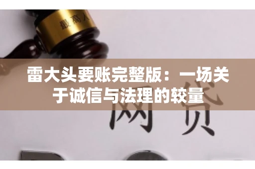 雷大头要账完整版：一场关于诚信与法理的较量
