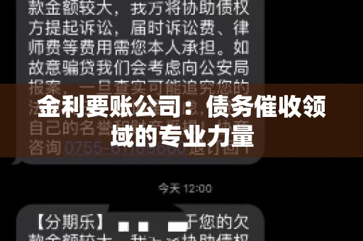 金利要账公司：债务催收领域的专业力量