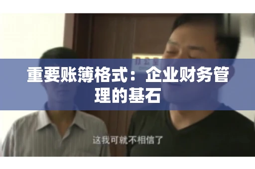 重要账簿格式：企业财务管理的基石