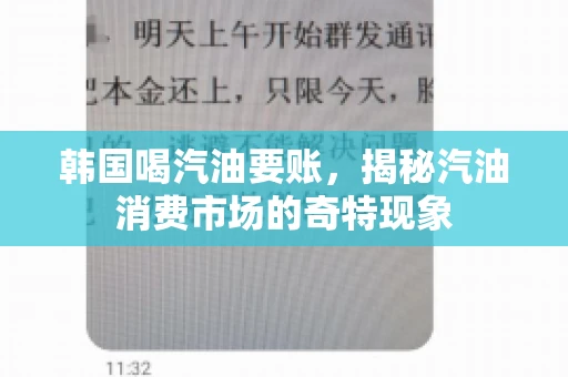 韩国喝汽油要账，揭秘汽油消费市场的奇特现象