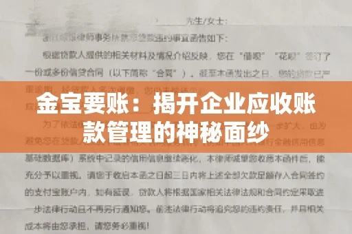 金宝要账：揭开企业应收账款管理的神秘面纱