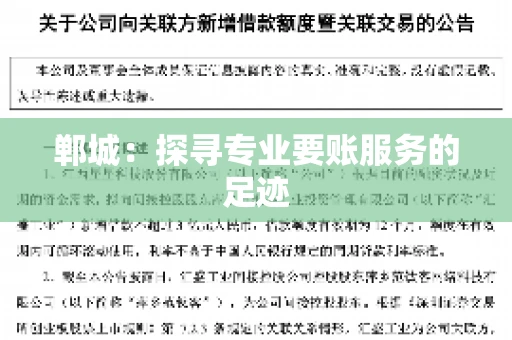 郸城：探寻专业要账服务的足迹