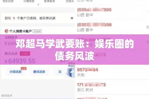 邓超马学武要账：娱乐圈的债务风波