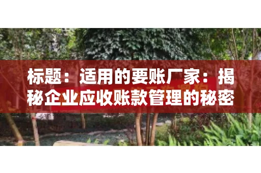 标题：适用的要账厂家：揭秘企业应收账款管理的秘密武器